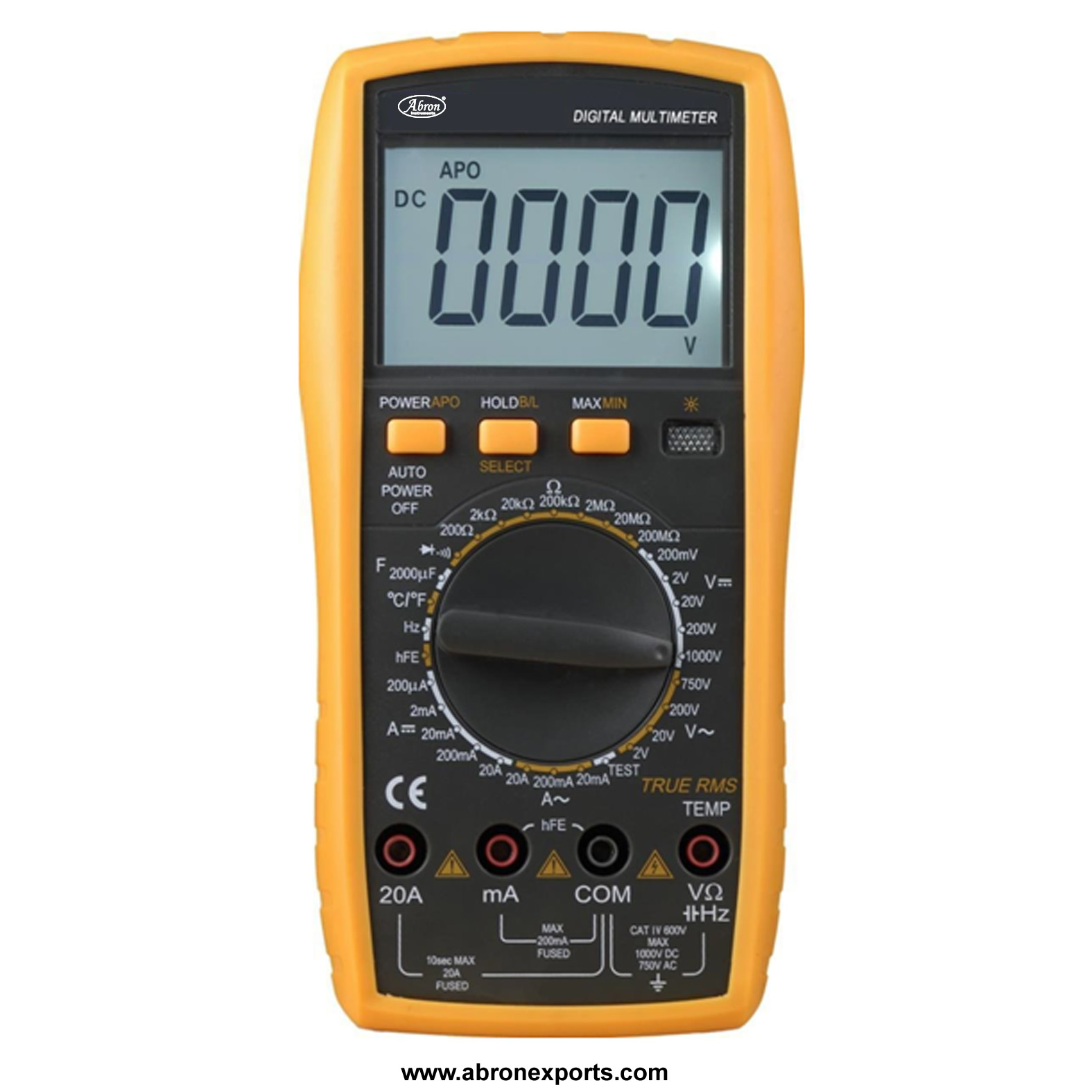 Digital multimeter with capacitance and temperature V 1000v AC DC current 20a Resistance 200m abron  AE-1313F 